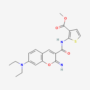 molecular formula C20H21N3O4S B4578120 METHYL 2-[7-(DIETHYLAMINO)-2-IMINO-2H-CHROMENE-3-AMIDO]THIOPHENE-3-CARBOXYLATE 