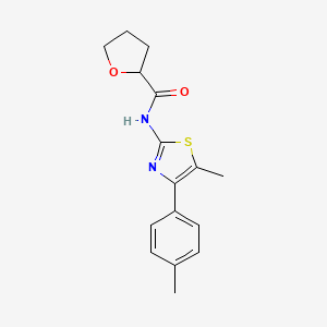 molecular formula C16H18N2O2S B4578229 N-[5-METHYL-4-(4-METHYLPHENYL)-13-THIAZOL-2-YL]OXOLANE-2-CARBOXAMIDE 