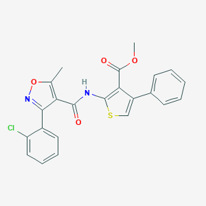 molecular formula C23H17ClN2O4S B457836 Methyl 2-({[3-(2-chlorophenyl)-5-methyl-4-isoxazolyl]carbonyl}amino)-4-phenyl-3-thiophenecarboxylate 