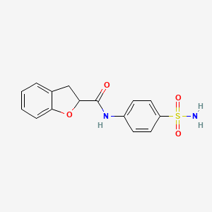 molecular formula C15H14N2O4S B4578369 N-(4-sulfamoylphenyl)-2,3-dihydro-1-benzofuran-2-carboxamide 