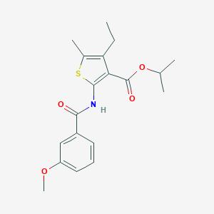 molecular formula C19H23NO4S B457839 Isopropyl 4-ethyl-2-[(3-methoxybenzoyl)amino]-5-methyl-3-thiophenecarboxylate 