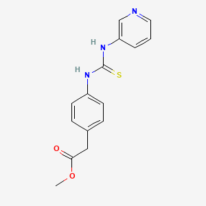 molecular formula C15H15N3O2S B4578409 METHYL 2-(4-{[(3-PYRIDYLAMINO)CARBOTHIOYL]AMINO}PHENYL)ACETATE 