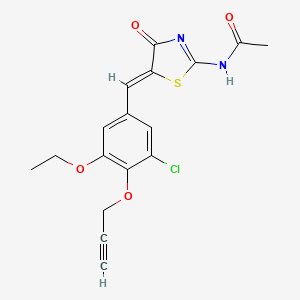 molecular formula C17H15ClN2O4S B4578637 N-{(5Z)-5-[3-chloro-5-ethoxy-4-(prop-2-yn-1-yloxy)benzylidene]-4-oxo-4,5-dihydro-1,3-thiazol-2-yl}acetamide 