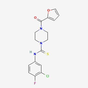 molecular formula C16H15ClFN3O2S B4578647 N-(3-CHLORO-4-FLUOROPHENYL)-4-(2-FURYLCARBONYL)TETRAHYDRO-1(2H)-PYRAZINECARBOTHIOAMIDE 