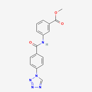 molecular formula C16H13N5O3 B4578702 Benzoic acid, 3-[[4-(1H-tetrazol-1-yl)benzoyl]amino]-, methyl ester CAS No. 924829-01-6