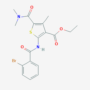 molecular formula C18H19BrN2O4S B457903 ETHYL 2-(2-BROMOBENZAMIDO)-5-(DIMETHYLCARBAMOYL)-4-METHYLTHIOPHENE-3-CARBOXYLATE 