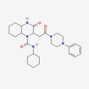 molecular formula C27H39N5O3 B4579137 N-cyclohexyl-3-oxo-2-[2-oxo-2-(4-phenylpiperazin-1-yl)ethyl]octahydroquinoxaline-1(2H)-carboxamide 