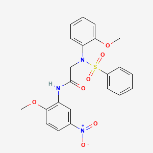 molecular formula C22H21N3O7S B4579195 N-(2-methoxy-5-nitrophenyl)-N~2~-(2-methoxyphenyl)-N~2~-(phenylsulfonyl)glycinamide 