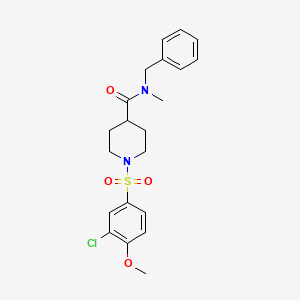 molecular formula C21H25ClN2O4S B4579207 N-benzyl-1-(3-chloro-4-methoxyphenyl)sulfonyl-N-methylpiperidine-4-carboxamide 