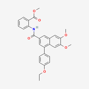 molecular formula C29H27NO6 B4579250 Methyl 2-({[4-(4-ethoxyphenyl)-6,7-dimethoxynaphthalen-2-yl]carbonyl}amino)benzoate 