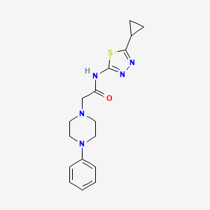 molecular formula C17H21N5OS B4579324 N-(5-cyclopropyl-1,3,4-thiadiazol-2-yl)-2-(4-phenylpiperazin-1-yl)acetamide 