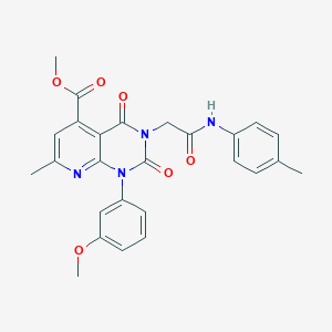 molecular formula C26H24N4O6 B4579334 METHYL 1-(3-METHOXYPHENYL)-7-METHYL-3-{[(4-METHYLPHENYL)CARBAMOYL]METHYL}-2,4-DIOXO-1H,2H,3H,4H-PYRIDO[2,3-D]PYRIMIDINE-5-CARBOXYLATE 