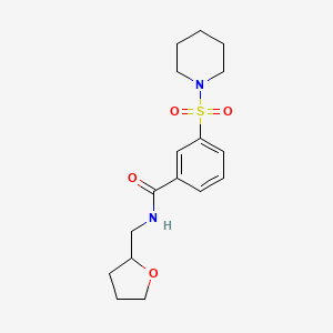 molecular formula C17H24N2O4S B4579508 N-[(oxolan-2-yl)methyl]-3-(piperidine-1-sulfonyl)benzamide 