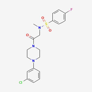 molecular formula C19H21ClFN3O3S B4579661 N-{2-[4-(3-chlorophenyl)piperazin-1-yl]-2-oxoethyl}-4-fluoro-N-methylbenzenesulfonamide 