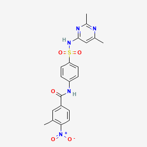 molecular formula C20H19N5O5S B4579682 N-{4-[(2,6-dimethylpyrimidin-4-yl)sulfamoyl]phenyl}-3-methyl-4-nitrobenzamide 