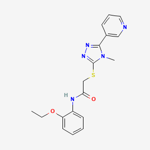 molecular formula C18H19N5O2S B4579714 N-(2-ethoxyphenyl)-2-{[4-methyl-5-(pyridin-3-yl)-4H-1,2,4-triazol-3-yl]sulfanyl}acetamide 