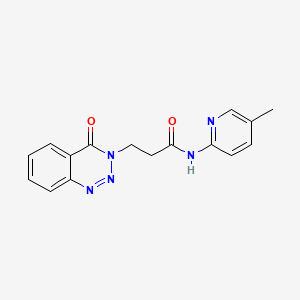 molecular formula C16H15N5O2 B4579834 N-(5-methylpyridin-2-yl)-3-(4-oxo-1,2,3-benzotriazin-3(4H)-yl)propanamide 