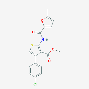 molecular formula C18H14ClNO4S B458013 Methyl 4-(4-chlorophenyl)-2-[(5-methyl-2-furoyl)amino]-3-thiophenecarboxylate 
