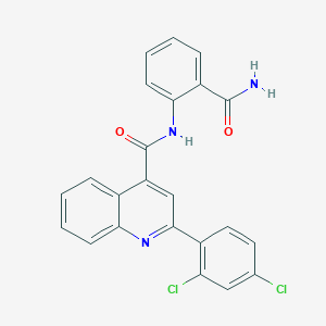 molecular formula C23H15Cl2N3O2 B458016 N-(2-carbamoylphenyl)-2-(2,4-dichlorophenyl)quinoline-4-carboxamide 