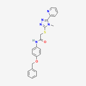 molecular formula C23H21N5O2S B4580178 N-[4-(benzyloxy)phenyl]-2-{[4-methyl-5-(pyridin-2-yl)-4H-1,2,4-triazol-3-yl]sulfanyl}acetamide 