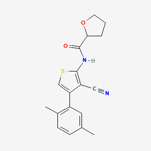 molecular formula C18H18N2O2S B4580265 N-[3-cyano-4-(2,5-dimethylphenyl)thiophen-2-yl]tetrahydrofuran-2-carboxamide 