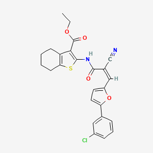 molecular formula C25H21ClN2O4S B4580273 ethyl 2-[[(Z)-3-[5-(3-chlorophenyl)furan-2-yl]-2-cyanoprop-2-enoyl]amino]-4,5,6,7-tetrahydro-1-benzothiophene-3-carboxylate 