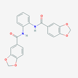 molecular formula C22H16N2O6 B458028 N-[2-(2H-13-BENZODIOXOLE-5-AMIDO)PHENYL]-2H-13-BENZODIOXOLE-5-CARBOXAMIDE 