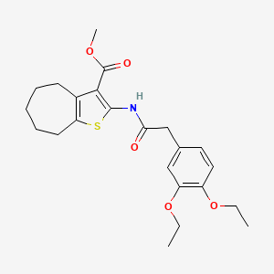 molecular formula C23H29NO5S B4580290 METHYL 2-[2-(3,4-DIETHOXYPHENYL)ACETAMIDO]-4H,5H,6H,7H,8H-CYCLOHEPTA[B]THIOPHENE-3-CARBOXYLATE 