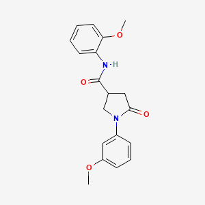 molecular formula C19H20N2O4 B4580298 N-(2-methoxyphenyl)-1-(3-methoxyphenyl)-5-oxopyrrolidine-3-carboxamide 