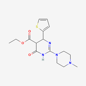 molecular formula C16H22N4O3S B4580440 Ethyl 2-(4-methylpiperazin-1-yl)-4-oxo-6-(thiophen-2-yl)-1,4,5,6-tetrahydropyrimidine-5-carboxylate 