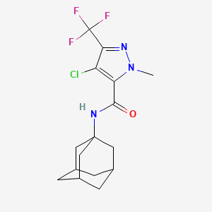 molecular formula C16H19ClF3N3O B4580520 N-(1-ADAMANTYL)-4-CHLORO-1-METHYL-3-(TRIFLUOROMETHYL)-1H-PYRAZOLE-5-CARBOXAMIDE 
