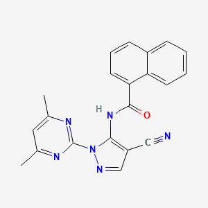molecular formula C21H16N6O B4580540 N-[4-cyano-1-(4,6-dimethylpyrimidin-2-yl)-1H-pyrazol-5-yl]naphthalene-1-carboxamide 