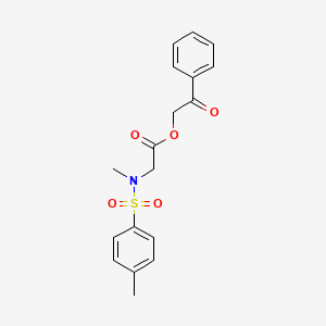 molecular formula C18H19NO5S B4580586 Phenacyl 2-[methyl-(4-methylphenyl)sulfonylamino]acetate 