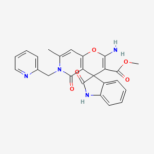 molecular formula C24H20N4O5 B4580634 METHYL 2'-AMINO-7'-METHYL-2,5'-DIOXO-6'-[(PYRIDIN-2-YL)METHYL]-1,2,5',6'-TETRAHYDROSPIRO[INDOLE-3,4'-PYRANO[3,2-C]PYRIDINE]-3'-CARBOXYLATE 