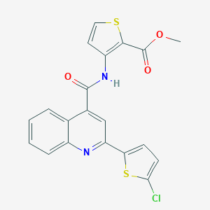 molecular formula C20H13ClN2O3S2 B458079 METHYL 3-({[2-(5-CHLORO-2-THIENYL)-4-QUINOLYL]CARBONYL}AMINO)-2-THIOPHENECARBOXYLATE 