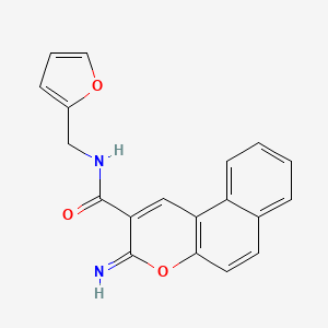molecular formula C19H14N2O3 B4580792 N-[(FURAN-2-YL)METHYL]-3-IMINO-3H-BENZO[F]CHROMENE-2-CARBOXAMIDE 