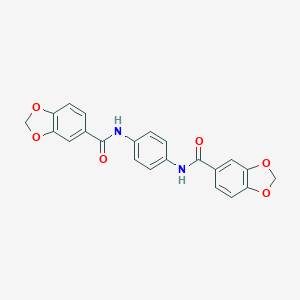 molecular formula C22H16N2O6 B458081 N-[4-(2H-13-BENZODIOXOLE-5-AMIDO)PHENYL]-2H-13-BENZODIOXOLE-5-CARBOXAMIDE 