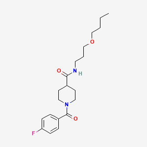 molecular formula C20H29FN2O3 B4580893 N-(3-butoxypropyl)-1-(4-fluorobenzoyl)piperidine-4-carboxamide 