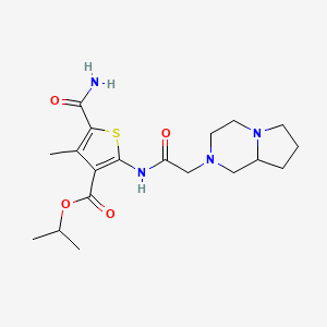 molecular formula C19H28N4O4S B4581045 propan-2-yl 5-carbamoyl-2-[(hexahydropyrrolo[1,2-a]pyrazin-2(1H)-ylacetyl)amino]-4-methylthiophene-3-carboxylate 