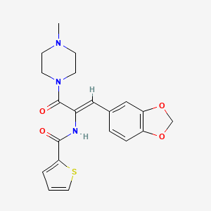 molecular formula C20H21N3O4S B4581067 N-[(Z)-1-(1,3-benzodioxol-5-yl)-3-(4-methylpiperazin-1-yl)-3-oxoprop-1-en-2-yl]thiophene-2-carboxamide 
