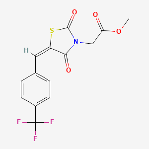 molecular formula C14H10F3NO4S B4581233 methyl {(5E)-2,4-dioxo-5-[4-(trifluoromethyl)benzylidene]-1,3-thiazolidin-3-yl}acetate 