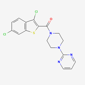 molecular formula C17H14Cl2N4OS B4581247 (3,6-DICHLORO-1-BENZOTHIOPHEN-2-YL)[4-(2-PYRIMIDINYL)PIPERAZINO]METHANONE 