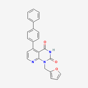molecular formula C24H17N3O3 B4581257 5-biphenyl-4-yl-1-(2-furylmethyl)pyrido[2,3-d]pyrimidine-2,4(1H,3H)-dione 