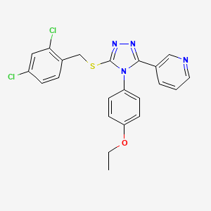 molecular formula C22H18Cl2N4OS B4581492 3-{5-[(2,4-dichlorobenzyl)sulfanyl]-4-(4-ethoxyphenyl)-4H-1,2,4-triazol-3-yl}pyridine 