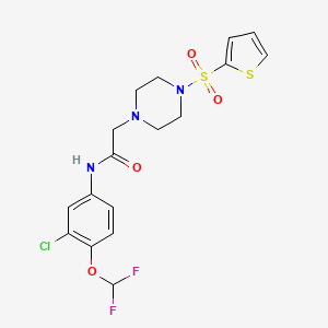 molecular formula C17H18ClF2N3O4S2 B4581500 N~1~-[3-CHLORO-4-(DIFLUOROMETHOXY)PHENYL]-2-[4-(2-THIENYLSULFONYL)PIPERAZINO]ACETAMIDE 