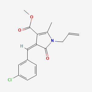molecular formula C17H16ClNO3 B4581540 METHYL (4Z)-4-[(3-CHLOROPHENYL)METHYLIDENE]-2-METHYL-5-OXO-1-(PROP-2-EN-1-YL)-4,5-DIHYDRO-1H-PYRROLE-3-CARBOXYLATE 