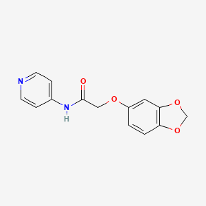 molecular formula C14H12N2O4 B4581679 2-(1,3-benzodioxol-5-yloxy)-N-pyridin-4-ylacetamide 