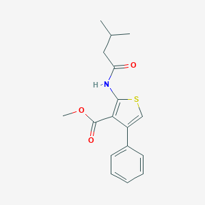 molecular formula C17H19NO3S B458171 METHYL 2-(3-METHYLBUTANAMIDO)-4-PHENYLTHIOPHENE-3-CARBOXYLATE 