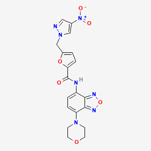 molecular formula C19H17N7O6 B4581772 N-(7-MORPHOLINO-2,1,3-BENZOXADIAZOL-4-YL)-5-[(4-NITRO-1H-PYRAZOL-1-YL)METHYL]-2-FURAMIDE 