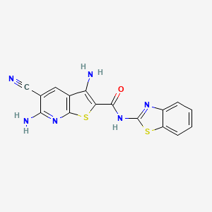 molecular formula C16H10N6OS2 B4581868 3,6-DIAMINO-N~2~-(1,3-BENZOTHIAZOL-2-YL)-5-CYANOTHIENO[2,3-B]PYRIDINE-2-CARBOXAMIDE 